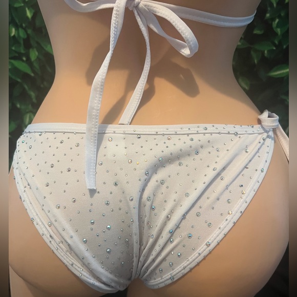 SALE NEW White Rhinestone Bikini Exotic Dancewear StripperWEAR - Picture 11 of 11
